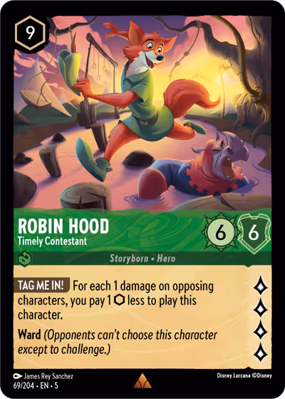 Robin Hood - Timely Contestant #69 — Shimmering Skies (Rare) · Disney Lorcana