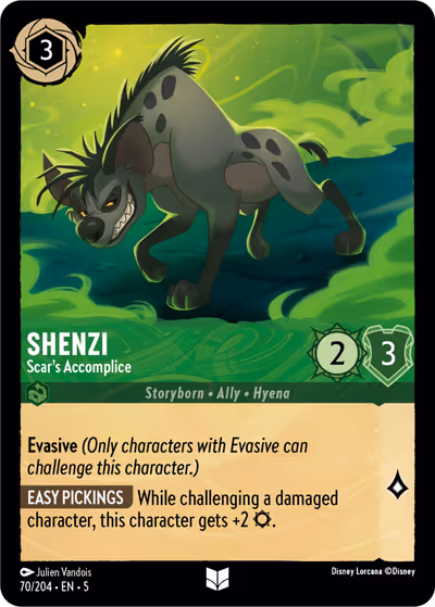 Shenzi - Scar's Accomplice #70 — Shimmering Skies (Uncommon) · Disney Lorcana