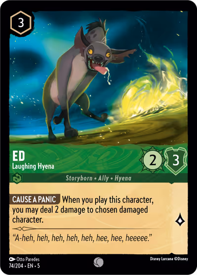 Ed - Laughing Hyena #74 — Shimmering Skies (Common) · Disney Lorcana