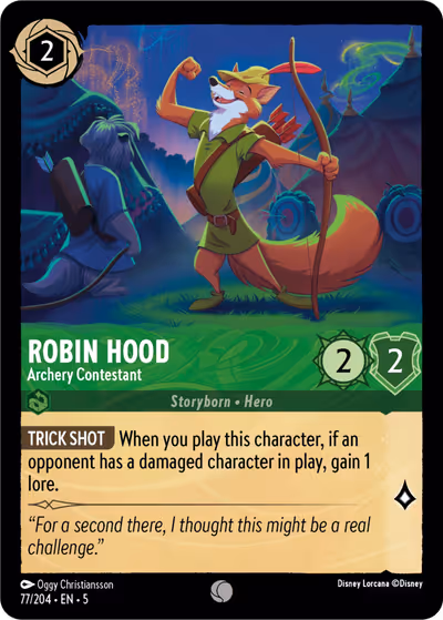 Robin Hood - Archery Contestant #77 — Shimmering Skies (Common) · Disney Lorcana