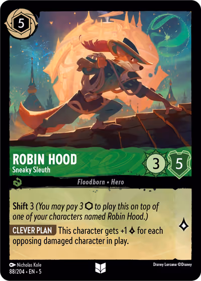 Robin Hood - Sneaky Sleuth #88 — Shimmering Skies (Uncommon) · Disney Lorcana