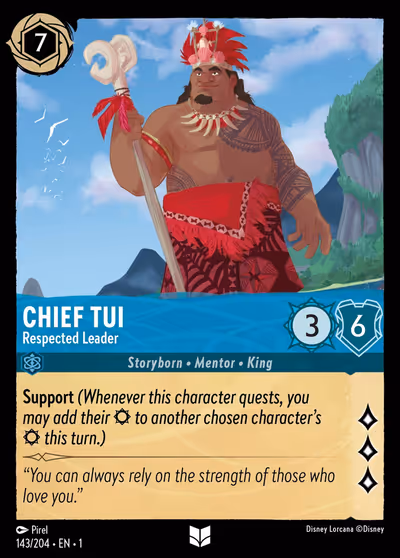 Chief Tui - Respected Leader #143 — The First Chapter (Uncommon) · Disney Lorcana