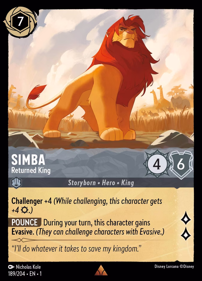 Simba - Returned King #189 (Rare)