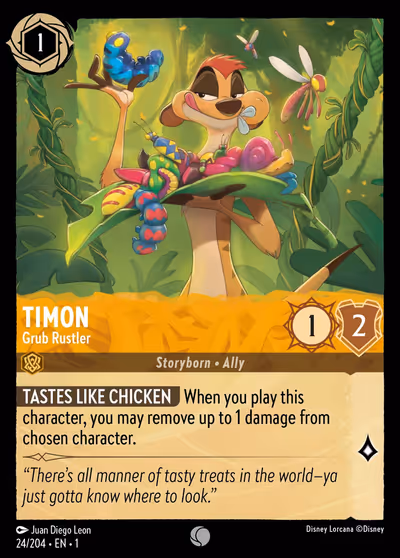 Timon - Grub Rustler #24 — The First Chapter (Common) · Disney Lorcana