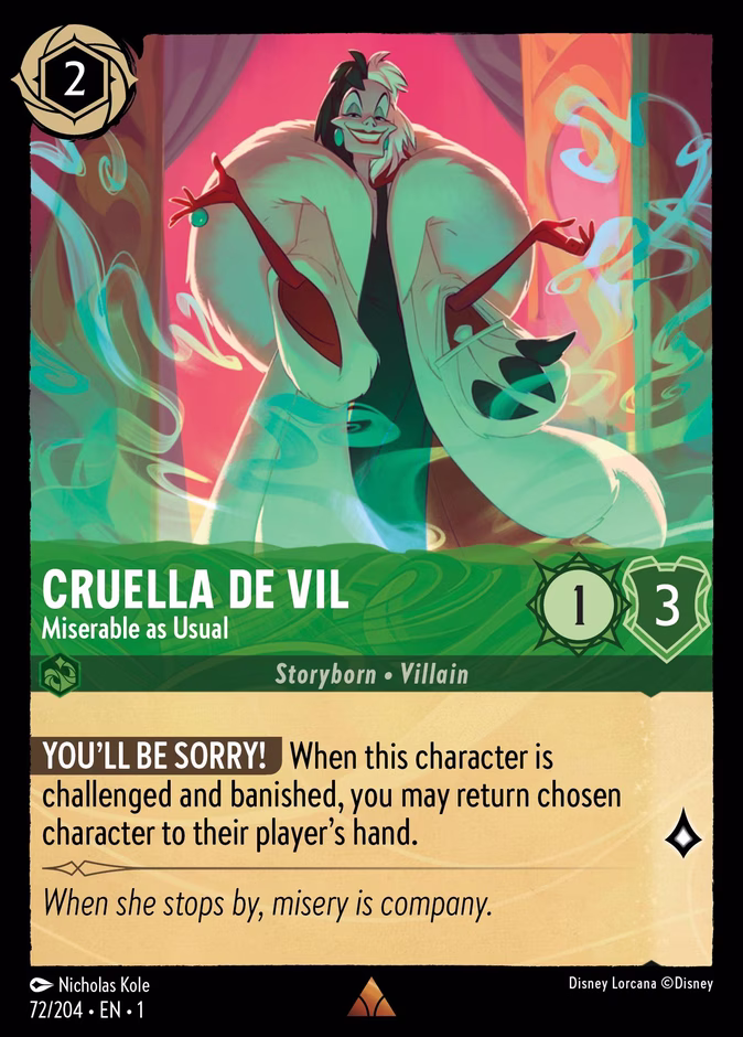 Cruella De Vil - Miserable as Usual #72 (Rare)