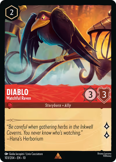 Diablo - Watchful Raven #103 — Whispers in the Well (Rare) · Disney Lorcana