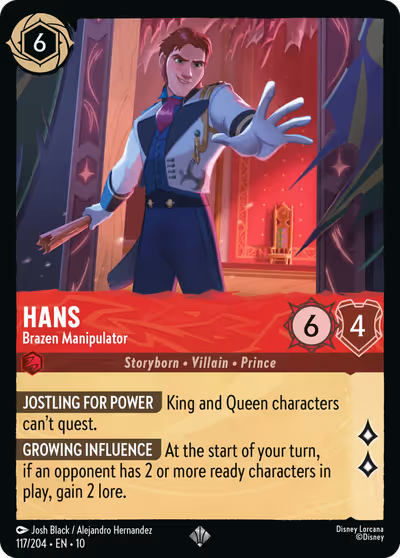 Hans - Brazen Manipulator #117 — Whispers in the Well (Super_rare) · Disney Lorcana