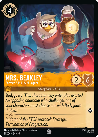 Mrs. Beakley - Former S.H.U.S.H. Agent #11 Foil — Whispers in the Well (Common) · Disney Lorcana