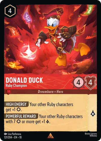 Donald Duck - Ruby Champion #121 — Whispers in the Well (Rare) · Disney Lorcana