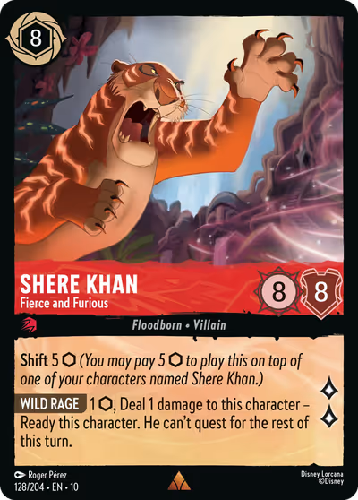 Shere Khan - Fierce and Furious #128 — Whispers in the Well (Rare) · Disney Lorcana
