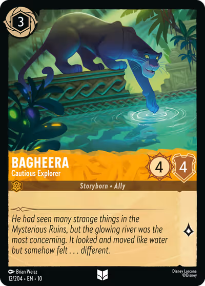 Bagheera - Cautious Explorer #12 — Whispers in the Well (Uncommon) · Disney Lorcana