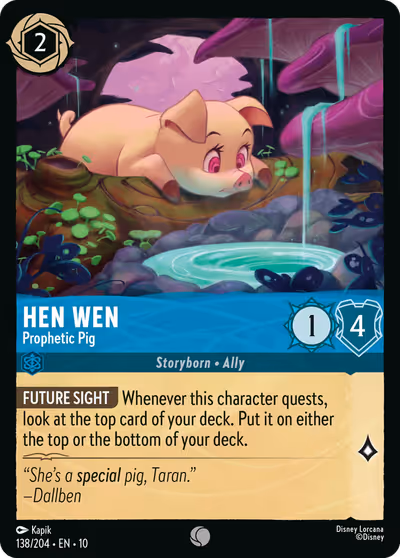 Hen Wen - Prophetic Pig #138 — Whispers in the Well (Common) · Disney Lorcana