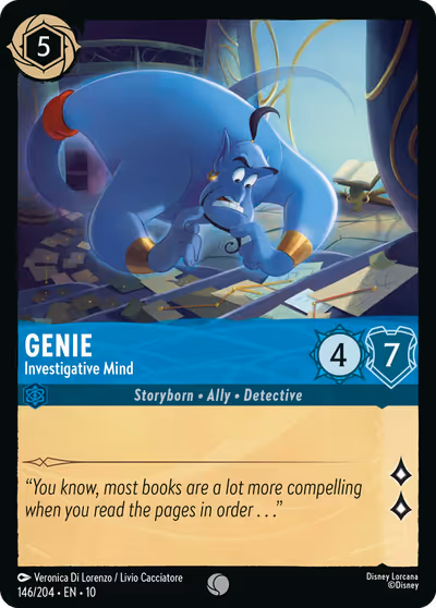 Genie - Investigative Mind #146 — Whispers in the Well (Common) · Disney Lorcana