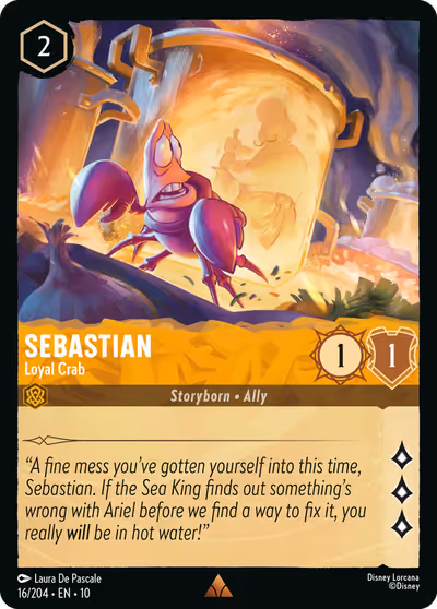 Sebastian - Loyal Crab #16 — Whispers in the Well (Rare) · Disney Lorcana