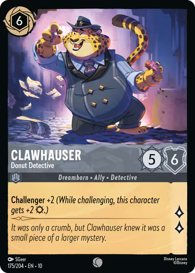 Clawhauser - Donut Detective #175 — Whispers in the Well (Common) · Disney Lorcana