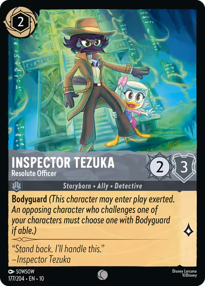 Inspector Tezuka - Resolute Officer #177 Foil — Whispers in the Well (Common) · Disney Lorcana