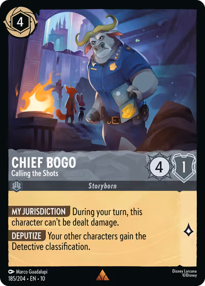 Chief Bogo - Calling the Shots #185 — Whispers in the Well (Rare) · Disney Lorcana
