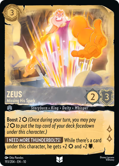 Zeus - Missing His Spark #193 — Whispers in the Well (Uncommon) · Disney Lorcana