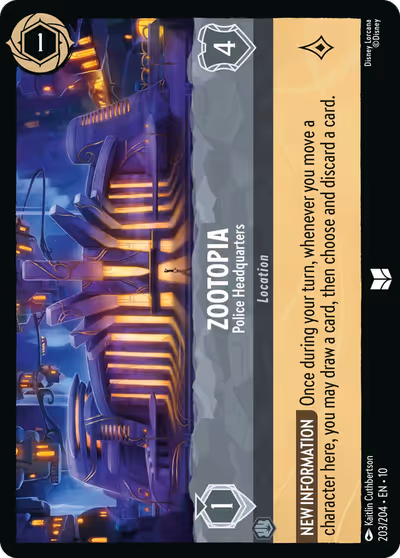 Zootopia - Police Headquarters #203 — Whispers in the Well (Uncommon) · Disney Lorcana