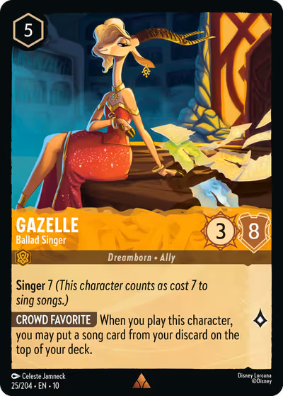 Gazelle - Ballad Singer #25 — Whispers in the Well (Rare) · Disney Lorcana
