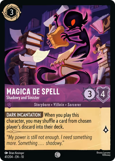 Magica De Spell - Shadowy and Sinister #41 — Whispers in the Well (Common) · Disney Lorcana