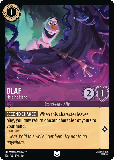 Olaf - Helping Hand #57 — Whispers in the Well (Uncommon) · Disney Lorcana