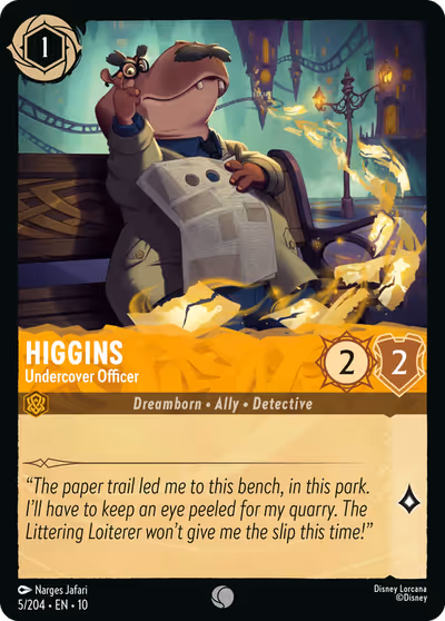 Higgins - Undercover Officer #5 — Whispers in the Well (Common) · Disney Lorcana