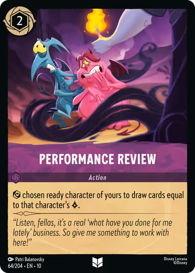 Performance Review #64 — Whispers in the Well (Uncommon) · Disney Lorcana