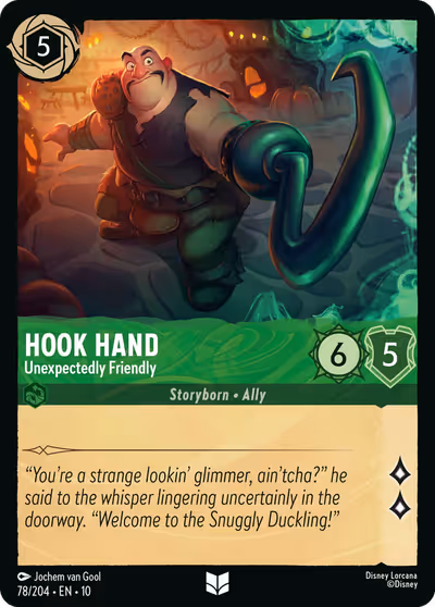 Hook Hand - Unexpectedly Friendly #78 — Whispers in the Well (Uncommon) · Disney Lorcana