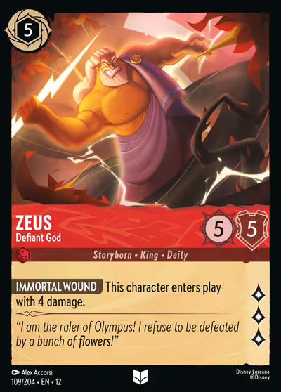 Zeus - Defiant God #109 — Wilds Unknown (Uncommon) · Disney Lorcana