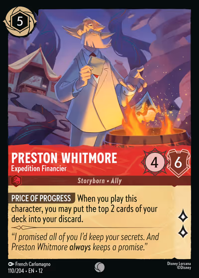 Preston Whitmore - Expedition Financier #110 Foil — Wilds Unknown (Common) · Disney Lorcana