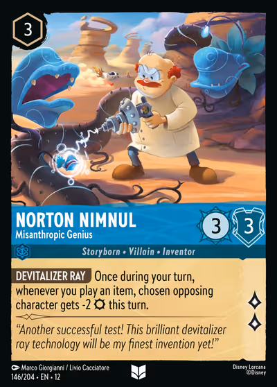Norton Nimnul - Misanthropic Genius #146 Foil — Wilds Unknown (Uncommon) · Disney Lorcana