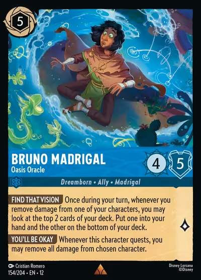 Bruno Madrigal - Oasis Oracle #154 — Wilds Unknown (Rare) · Disney Lorcana