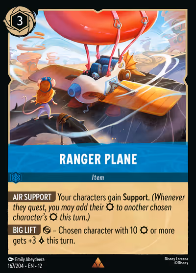 Ranger Plane #167 Foil — Wilds Unknown (Rare) · Disney Lorcana