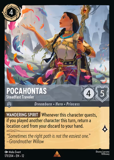 Pocahontas - Steadfast Traveler #171 — Wilds Unknown (Rare) · Disney Lorcana