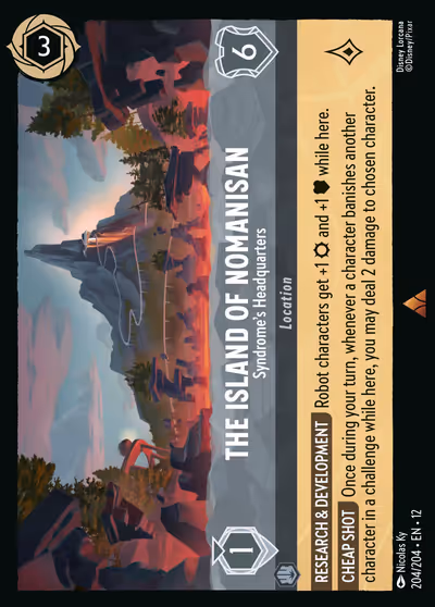 The Island of Nomanisan - Syndrome's Headquarters #204 Foil — Wilds Unknown (Rare) · Disney Lorcana