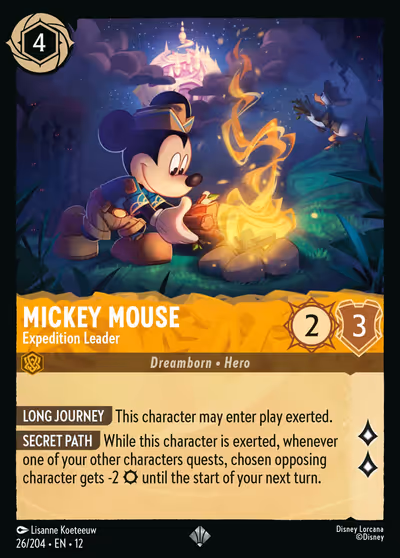 Mickey Mouse - Expedition Leader #26 Foil — Wilds Unknown · Disney Lorcana