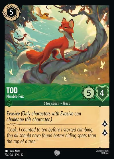 Tod - Nimble Fox #72 Foil — Wilds Unknown (Common) · Disney Lorcana