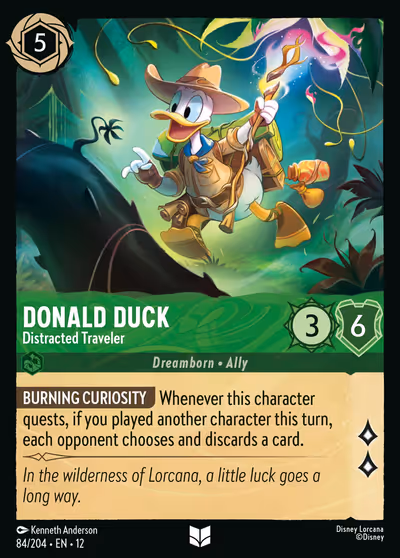 Donald Duck - Distracted Traveler #84 — Wilds Unknown (Uncommon) · Disney Lorcana