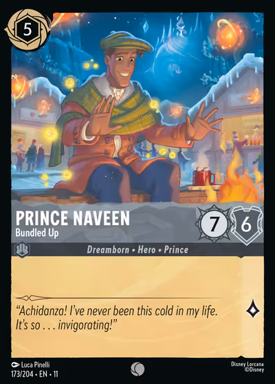 Prince Naveen - Bundled Up #173 — Winterspell (Common) · Disney Lorcana