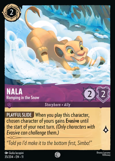 Nala - Romping in the Snow #35 Foil — Winterspell (Common) · Disney Lorcana