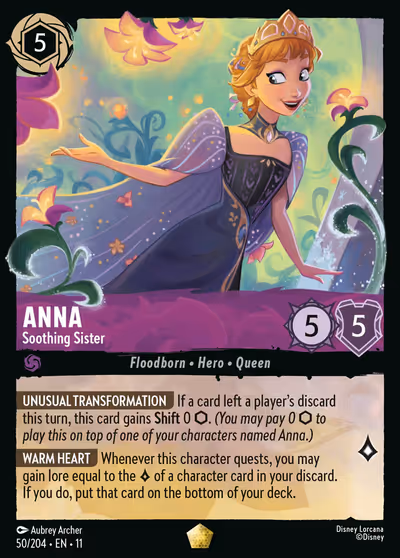 Anna - Soothing Sister #50 — Winterspell (Legendary) · Disney Lorcana