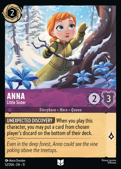 Anna - Little Sister #52 — Winterspell (Uncommon) · Disney Lorcana