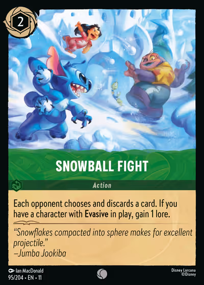 Snowball Fight #95 — Winterspell (Common) · Disney Lorcana