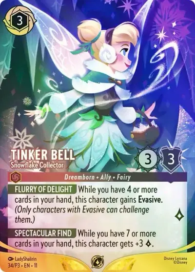Tinker Bell - Snowflake Collector (P3) #33 — Promo Set 3 (Promo) · Disney Lorcana